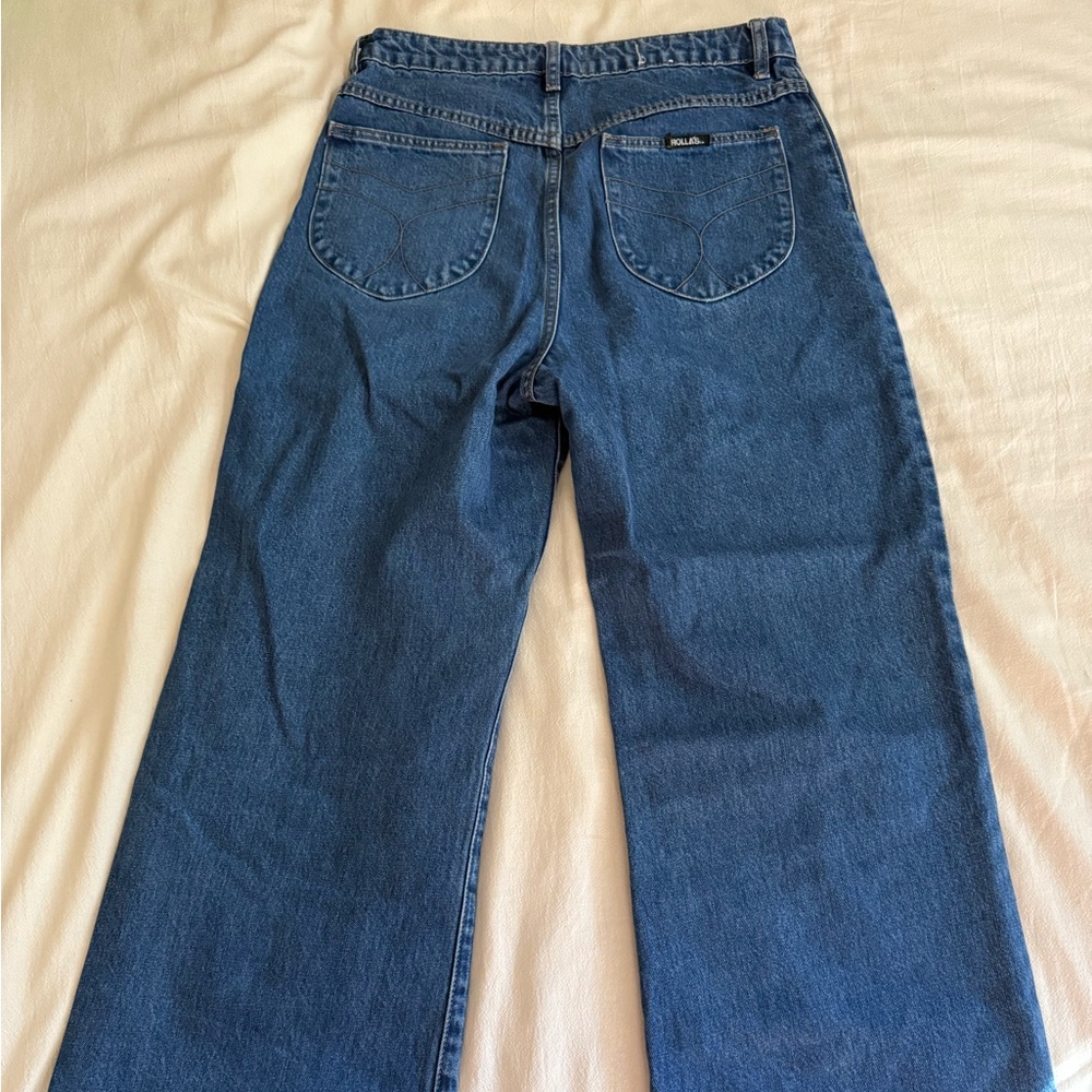 ROLLA'S Dark Blue Wide Leg Jeans - Picture 6 of 7